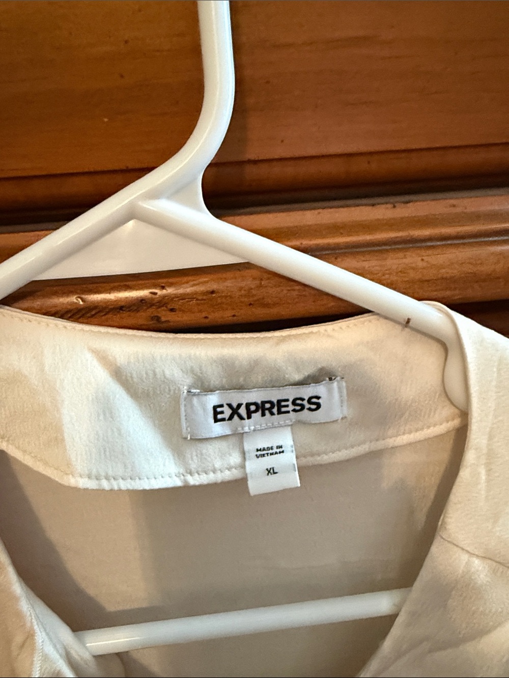 Express Pale Cream Ruffle Pintuck Blouse - Picture 2 of 5
